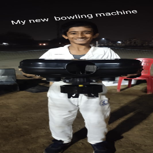A Future Cricket Star Sharing His Joy After Using iWinner Bowling Machine