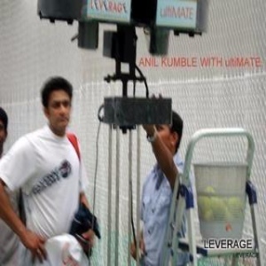 Anil Kumble Testing Leverage Cricket Bowling Machine At National Cricket Academy 