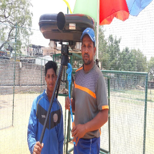Coach Salam Bayash with Leverage Master Digi at Legala Cricket Academy